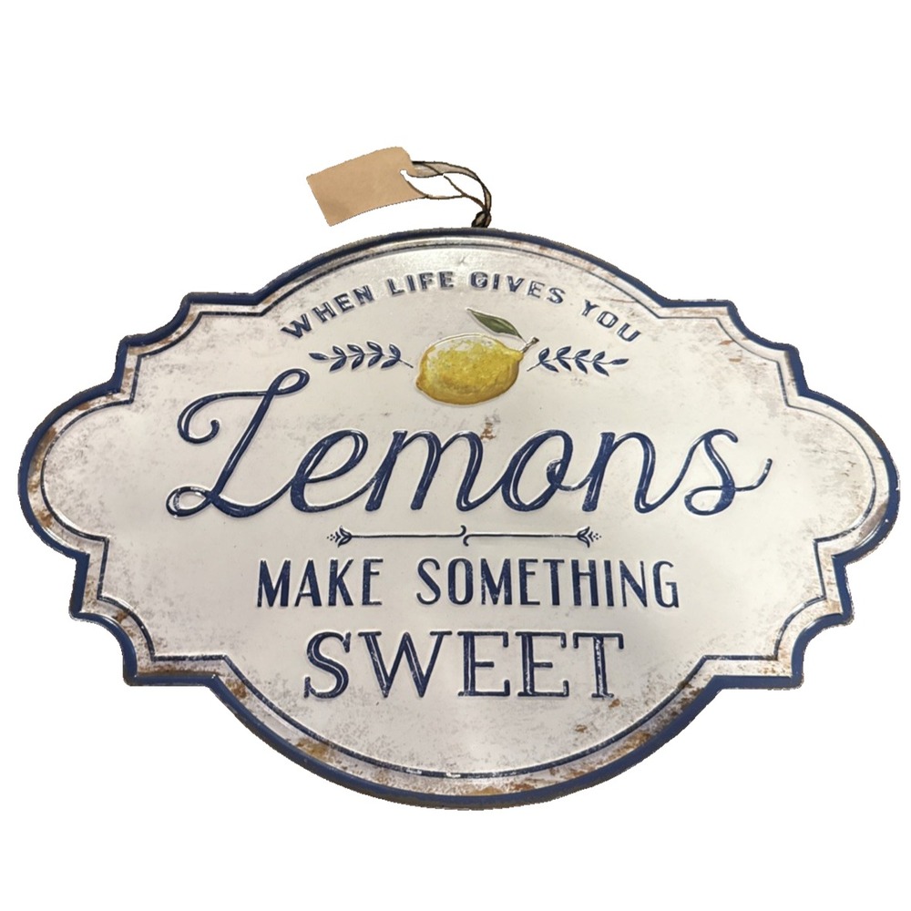 Lemons Metal Wall Sign "When Life Gives You Lemons Make Something Sweet" Kitchen